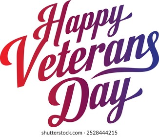 Happy Veterans Day Typography Vector art illustration 