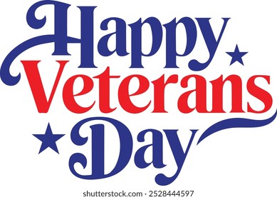 Happy Veterans Day Typografie Vektorgrafik. 