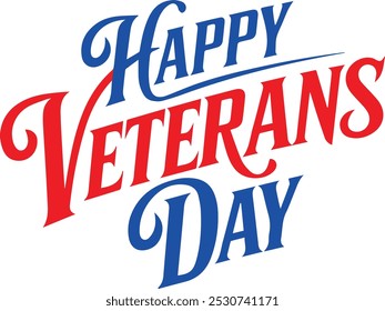 Happy Veterans Day Typography vector art illustration 