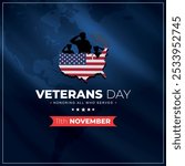 Happy Veterans Day United States of America vector background. Veteran