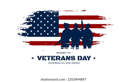 Happy Veterans Day United States of America background vector illustration