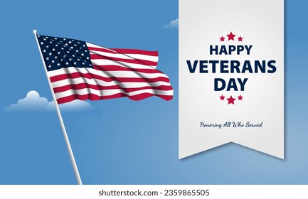 Happy Veterans Day United States of America background vector illustration