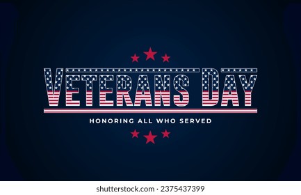 Happy Veterans Day Estados Unidos de América ilustración vectorial de fondo