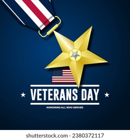 Happy Veterans Day Estados Unidos de América ilustración vectorial de fondo