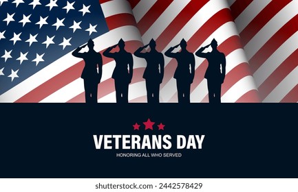 Happy Veterans Day United States of America background vector illustration