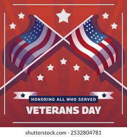 Happy Veterans Day United States of America background vector