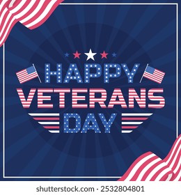 Happy Veterans Day United States of America background vector