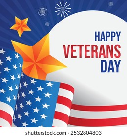 Happy Veterans Day United States of America background vector