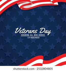 Happy Veterans Day United States of America background vector