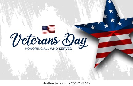 Happy Veterans Day United States of America background vector illustration
