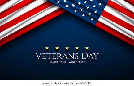 Happy Veterans Day United States of America background vector illustration