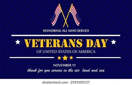 Happy Veterans Day United States of America background vector illustration.
