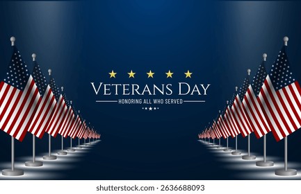 Happy Veterans Day United States of America background vector illustration