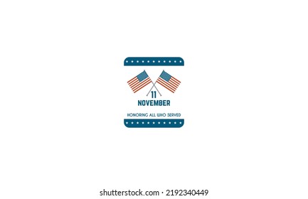 happy veterans day usa horizontal banner vector flat design