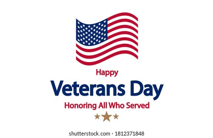 Happy Veterans Day USA, vector art illustration.