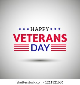 Happy Veterans day vector banner design. United States holiday honors military veterans