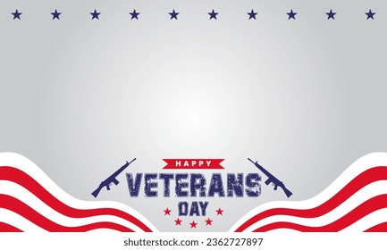 Happy veterans day vector with copy space area. Very suitable for banner backgrounds, greeting cards, social media, websites, and others.
