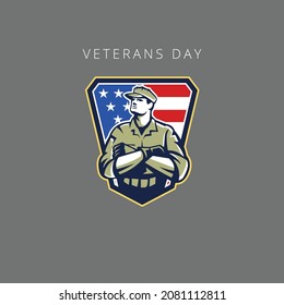 happy veterans day vector design