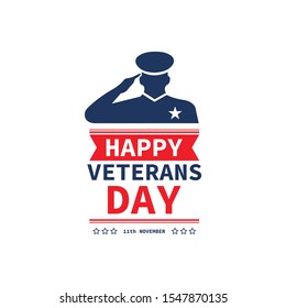 Happy Veterans Day vector icon on a white background