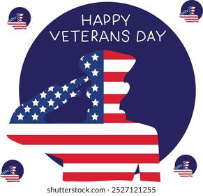 Happy veterans day vector illustration. Good for banner, poster, greeting card, party card, invitation, template, advertising, brochures, flyers, ad benners and social media