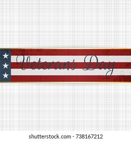 Happy Veterans Day vector retro Ribbon
