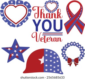 Happy Veterans Day Vector Set Design