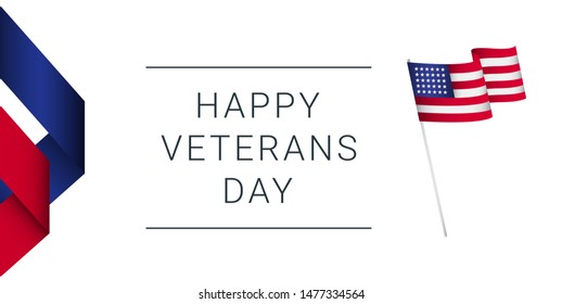 Happy veterans day vector template. Design for banner; greeting cards or print.