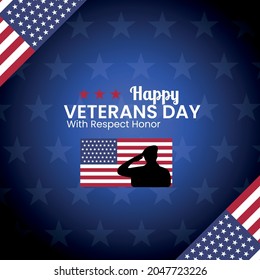 Happy Veterans Day, a vector-based graphic that won't break when zoomed in, and can also be used to say Veterans Day on social media, because it's the right size for all media.