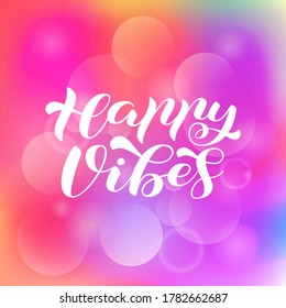 Grabado de brochas de Happy Vibes. Ilustración vectorial para banner