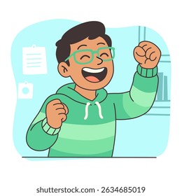 happy vibes man cartoon vector