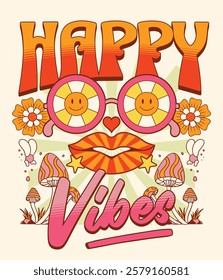 Happy Vibes - Ready to Use Graphic Design Illustration