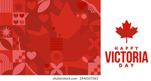 Happy Victoria Day, Canada. illustration, banner,	