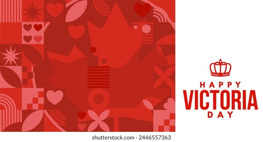 Happy Victoria Day, Canada. illustration, banner,	