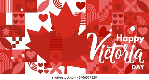 Happy Victoria Day, Canada. illustration, banner,	
