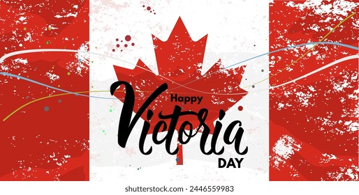 Happy Victoria Day, Canada. illustration, banner,	
