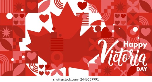 Happy Victoria Day, Canada. illustration, banner,	
