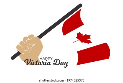 Happy victoria day canada vector illustration. Canada flag flat illustration.