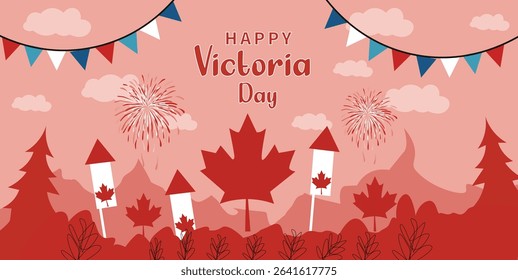  Happy Victoria Day Canadian Celebration Vector Set