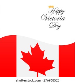 Happy Victoria Day card with Canada flag, vector illustration