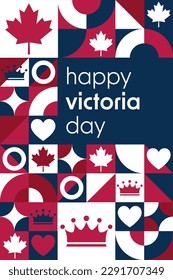 Happy Victoria Day. Holiday concept. Template for background, banner, card, poster with text inscription. Vector EPS10 illustration