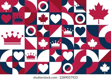 Happy Victoria Day. Seamless geometric pattern. Template for background, banner, card, poster. Vector EPS10 illustration