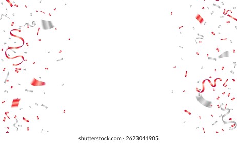 Happy Victoria's Day with confetti and ribbon element design. Seamless vertical background or frame luxury