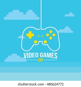 Happy Video games day. vector illustration template design
