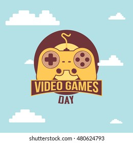 Happy Video games day. vector illustration template design