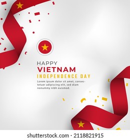 Happy Vietnam Independence Day September 2th Celebration Vector Design Illustration. Template for Poster, Banner, Advertising, Greeting Card or Print Design Element