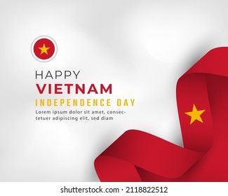 Happy Vietnam Independence Day September 2th Celebration Vector Design Illustration. Template for Poster, Banner, Advertising, Greeting Card or Print Design Element