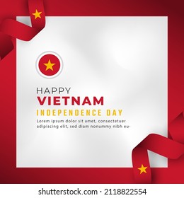 Happy Vietnam Independence Day September 2th Celebration Vector Design Illustration. Template for Poster, Banner, Advertising, Greeting Card or Print Design Element