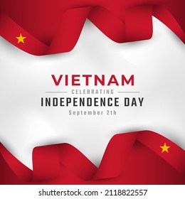 Happy Vietnam Independence Day September 2th Celebration Vector Design Illustration. Template for Poster, Banner, Advertising, Greeting Card or Print Design Element