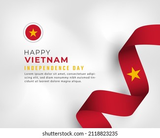 Happy Vietnam Independence Day September 2th Celebration Vector Design Illustration. Template for Poster, Banner, Advertising, Greeting Card or Print Design Element