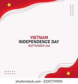 Feliz Día de la Independencia de Vietnam Setiembre 2014 Vector de celebración Ilustración de Diseño. Plantilla para afiches, pancartas, tarjetas de felicitación